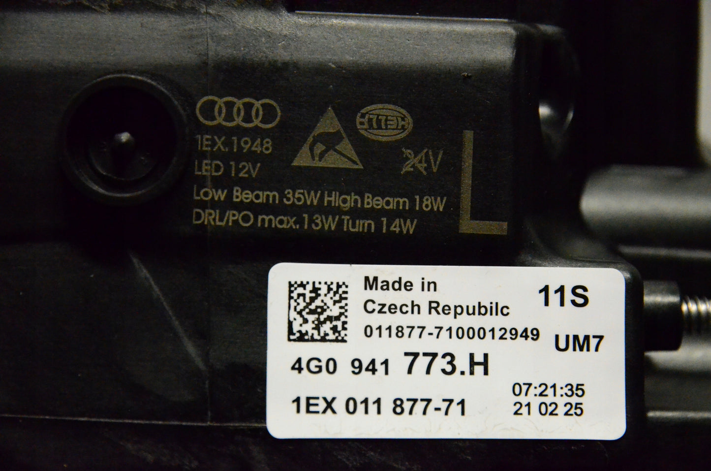Audi A6 C7 facelift headlight Full LED, OEM, Part number: 4G0941774H 4G0941773H