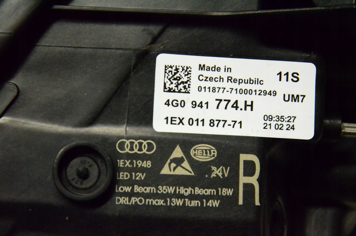 Audi A6 C7 facelift headlight Full LED, OEM, Part number: 4G0941774H 4G0941773H