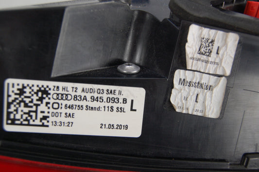 Audi Q3 Tail light LH Dynamic USA, OEM, Part number: 83A945093B