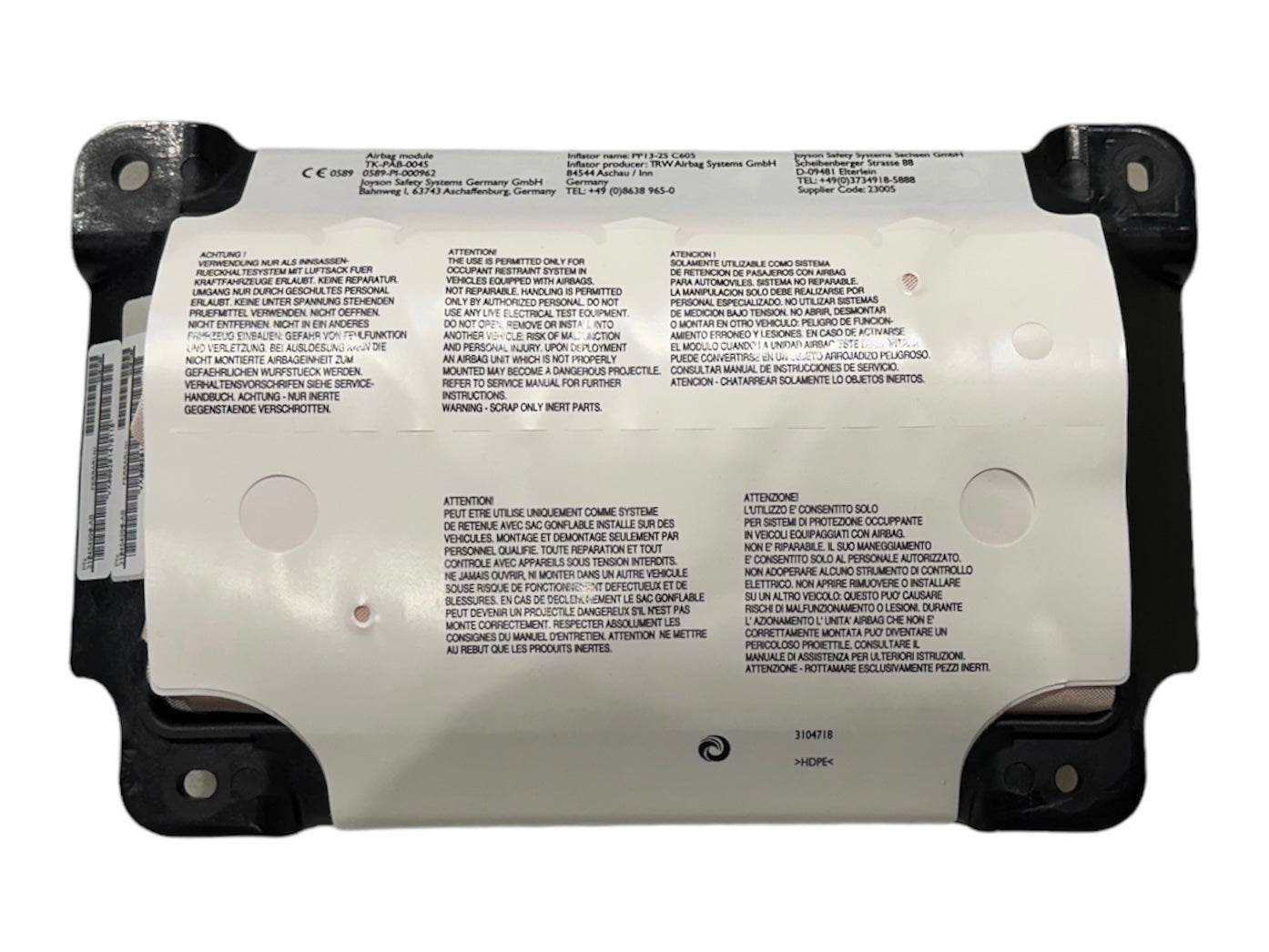 Ferrari Airbag Passenger dashboard, OEM, Part number: 89207500