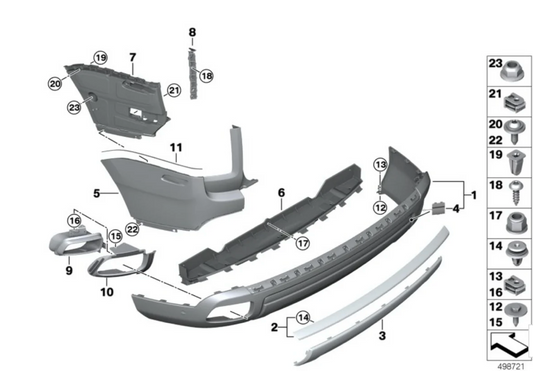ROLLS ROYCE Cullinan Rear bumper metal moldings, OEM, Part number: 5112 7462138